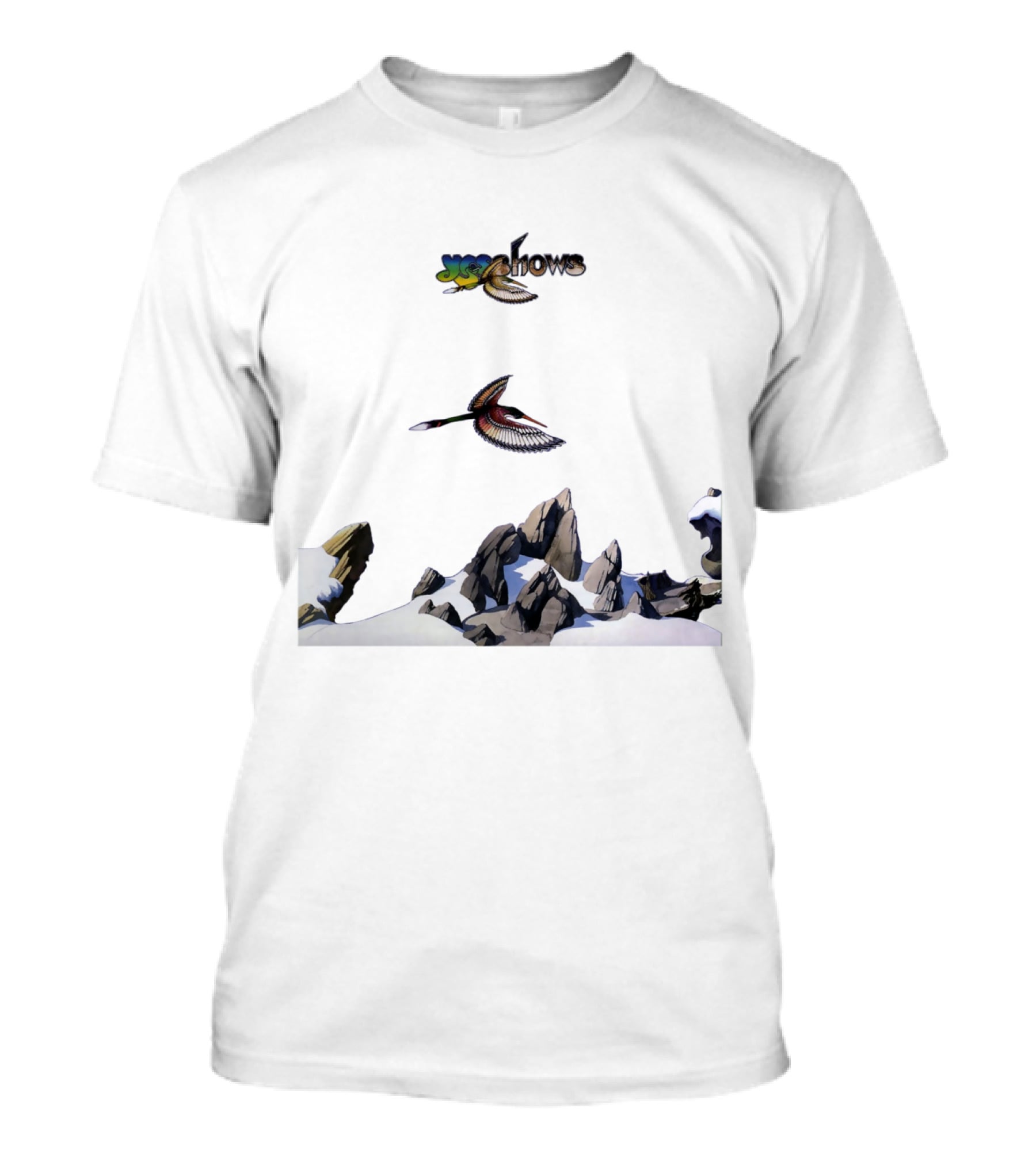 Yes Yesshows Album Cover Art With Majestic Bird Over Snowy Mountains T-Shirt