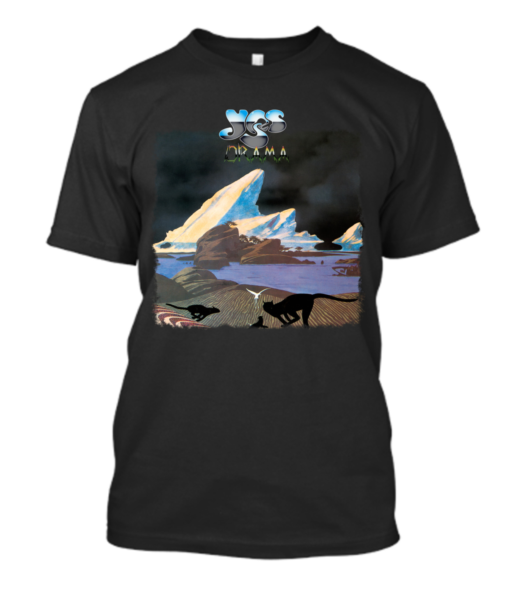 Yes Drama Album Art With Iceberg Landscape And Silhouetted Animals T-Shirt