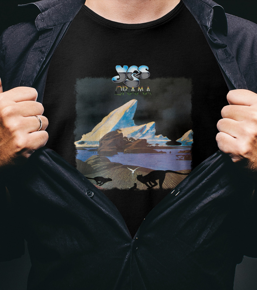 Yes Drama Album Art With Iceberg Landscape And Silhouetted Animals T-Shirt