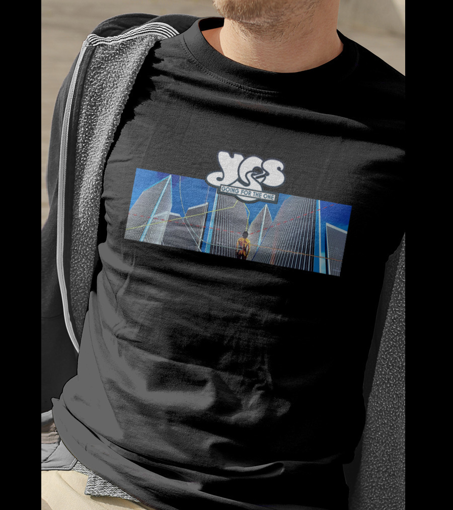 Yes Going For The One Album Cover Skyscraper T-Shirt