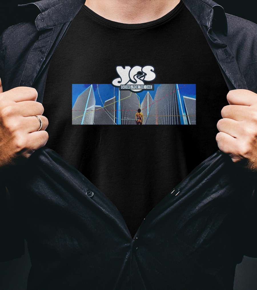 Yes Going For The One Album Cover Skyscraper T-Shirt