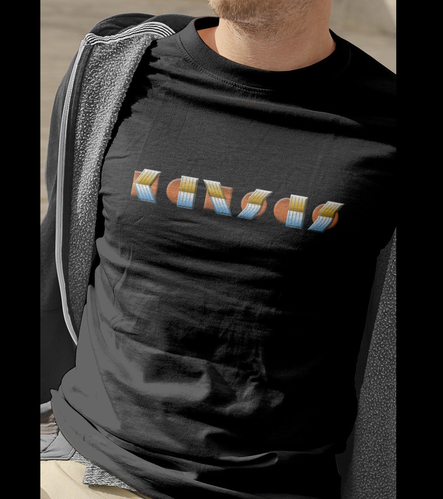Kansas Band Logo Text In 3D T-Shirt