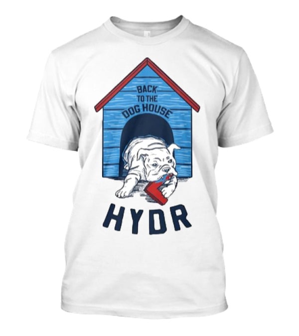 Back To The Dog House HYDR Bulldog With Doghouse And Letter C T-Shirt