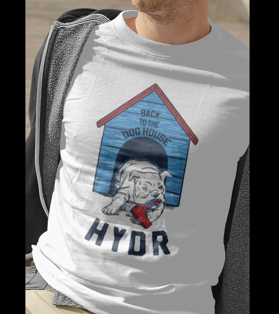 Back To The Dog House HYDR Bulldog With Doghouse And Letter C T-Shirt