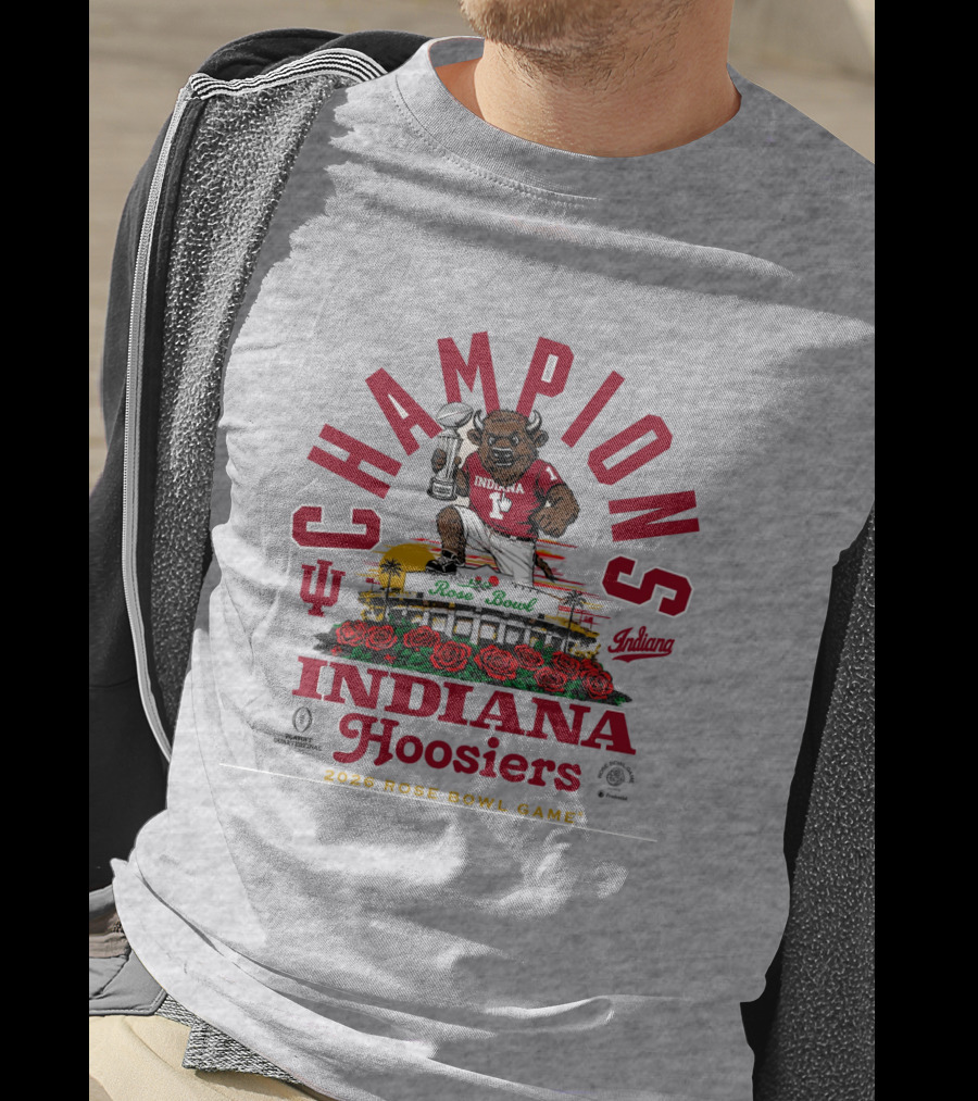 Indiana Hoosiers Bison 2026 Rose Bowl Champions Game Iu Rose Bowl T-Shirt