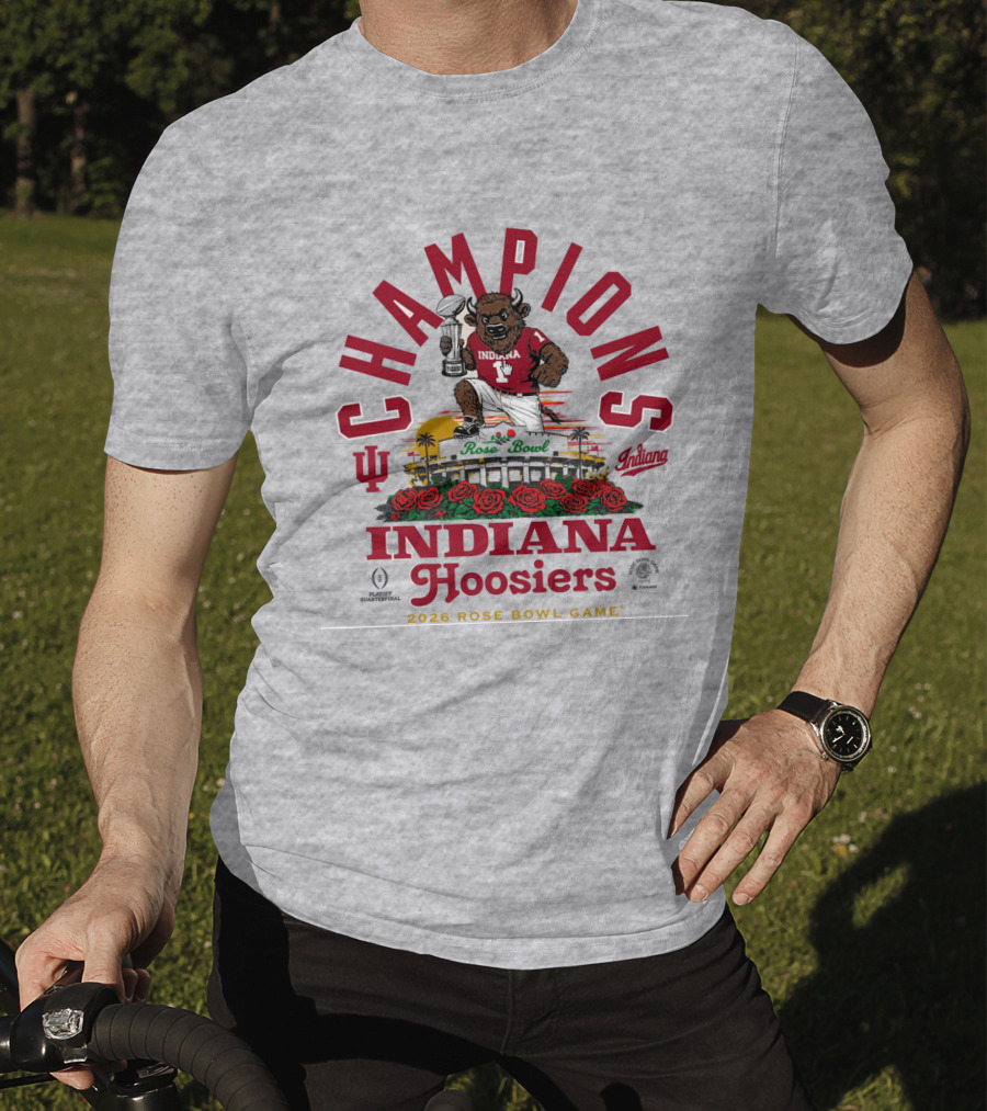 Indiana Hoosiers Bison 2026 Rose Bowl Champions Game Iu Rose Bowl T-Shirt