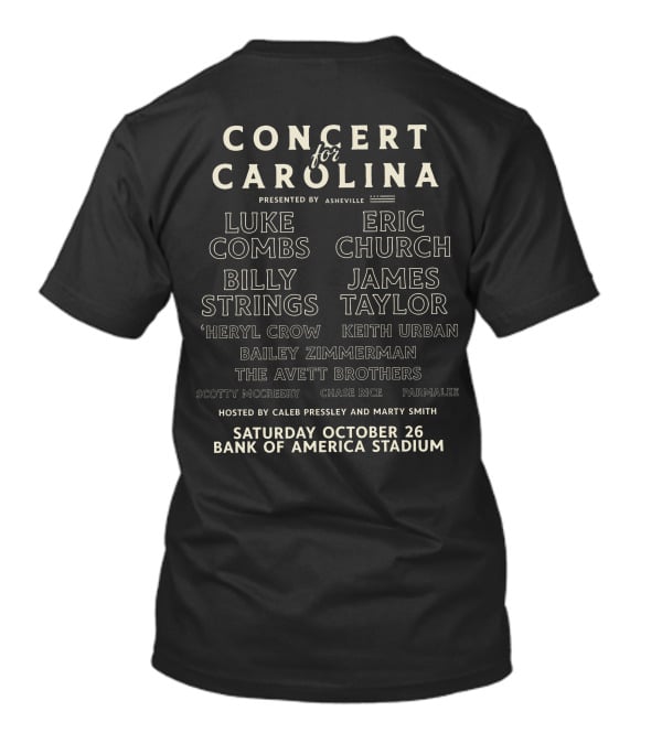 Concert For Carolina Guitar Heart Mountains T-Shirt