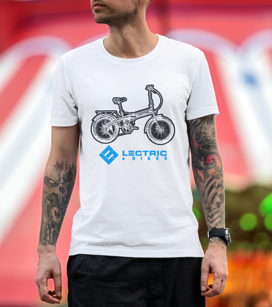 Lectric E Bikes Ride USA Retro Foldable Electric Bicycle T-Shirt