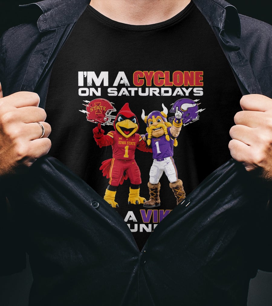 I'm A Cyclone On Saturdays And A Viking On Sundays T-Shirt
