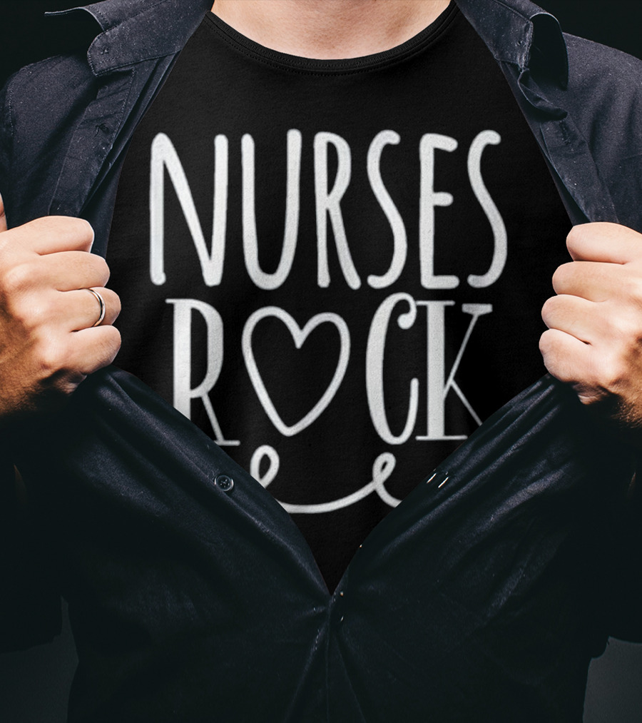 Nurses Rock Heart Symbol Nurse Appreciation Day T-Shirt