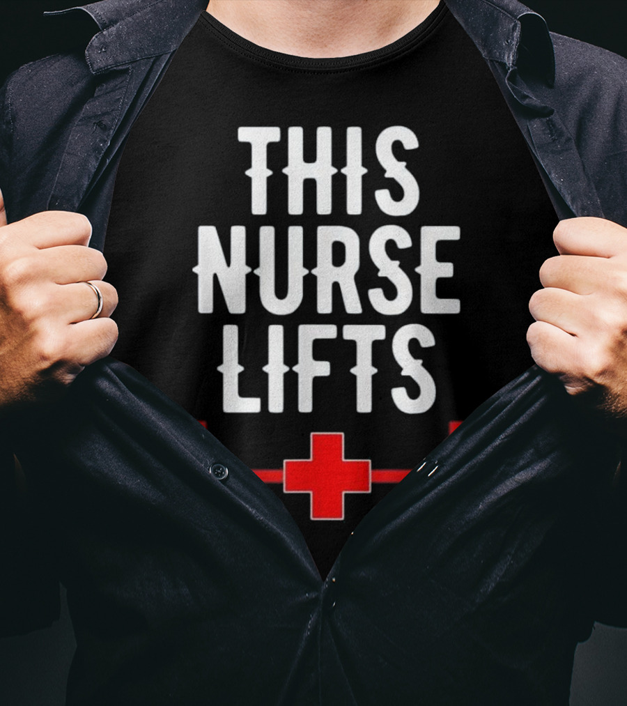 This Nurse Lifts Red Cross Barbell T-Shirt