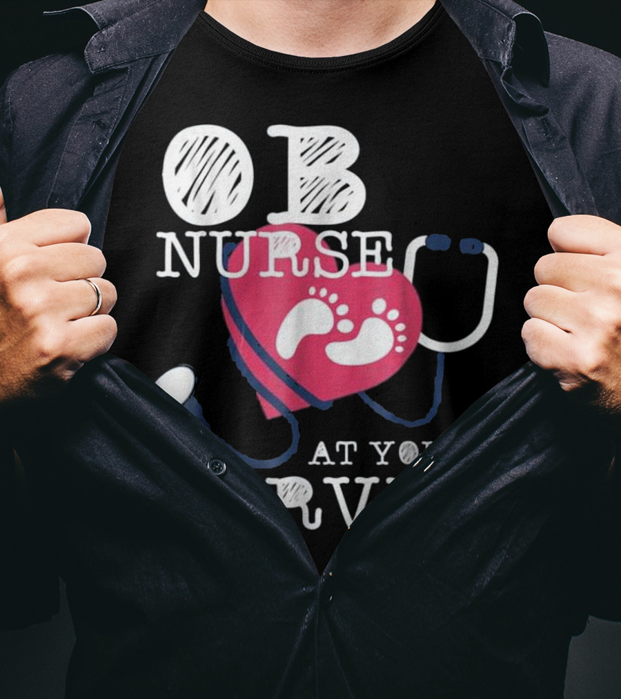 OB Nurse At Your Cervix Funny Baby Delivery Labor T-Shirt