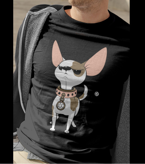 Chihuahua With Attitude Wearing Sunglasses And Collar T-Shirt
