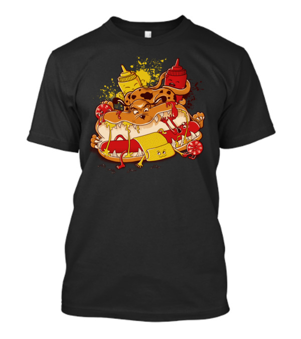 Run Sosis Hotdog Ketchup Mustard Comedy Escape T-Shirt