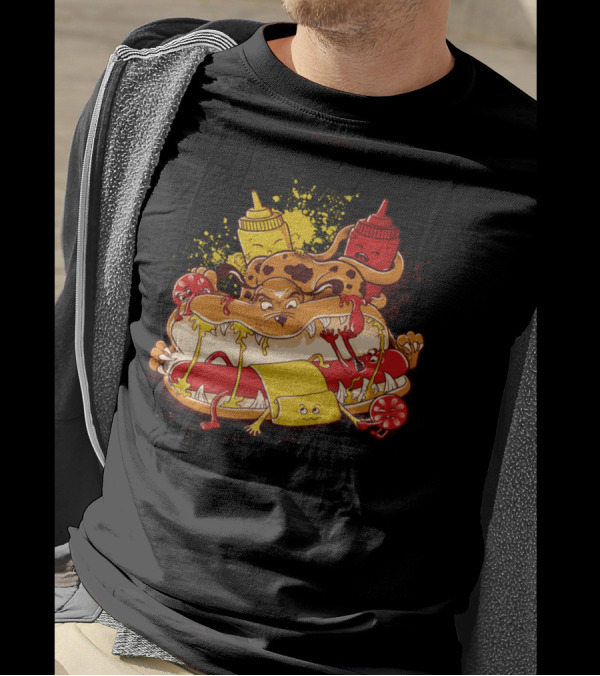 Run Sosis Hotdog Ketchup Mustard Comedy Escape T-Shirt