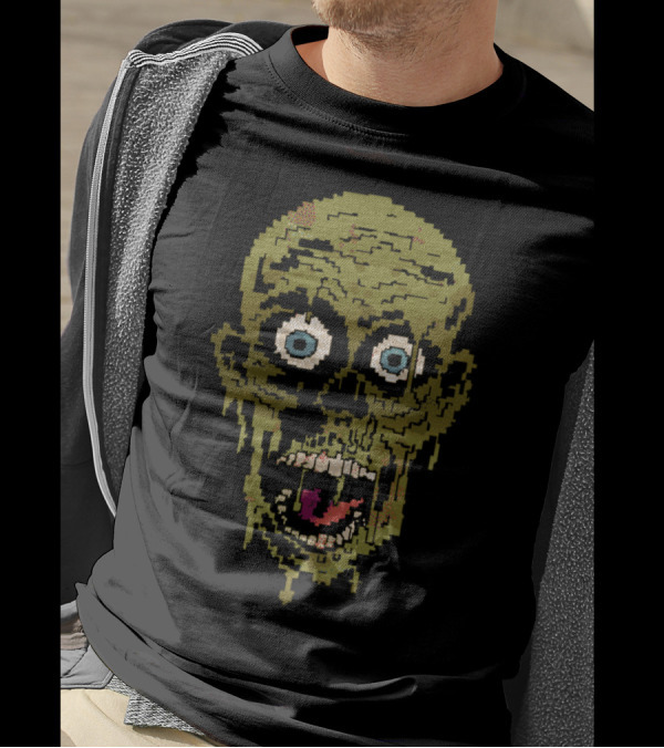 Ate Bit Brain Eater Zombie Pixel T-Shirt