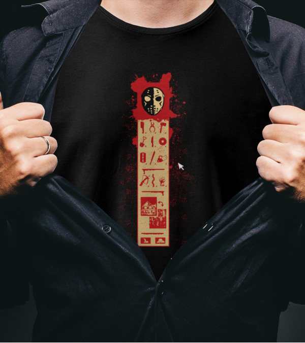 ToolBox Horror Mask Blood Splatter Iconography T-Shirt