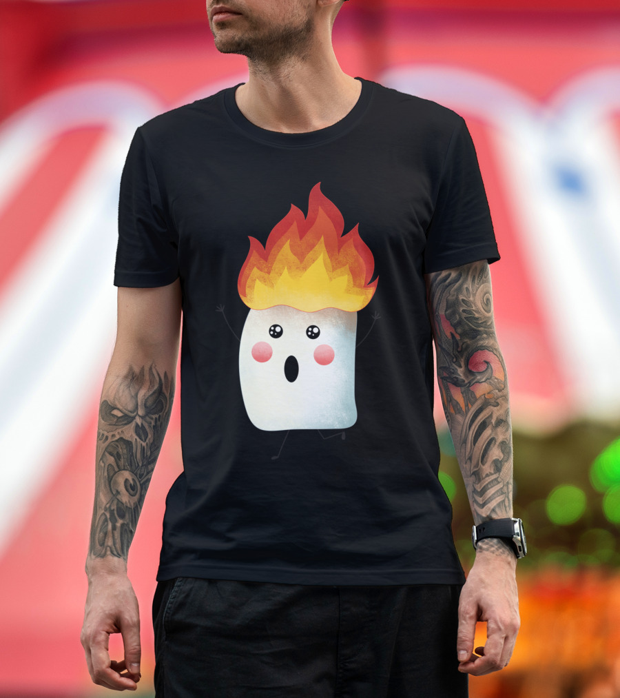 Running Fast Flaming Cute Character Burner T-Shirt