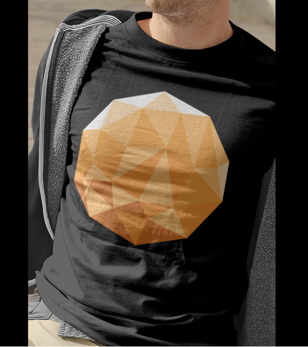 Geometric Comet Orange Polyhedron T-Shirt