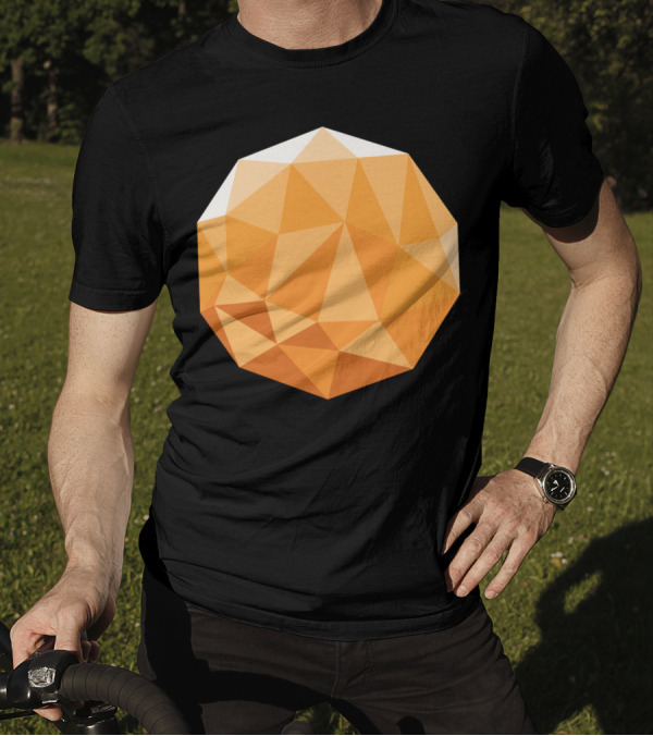 Geometric Comet Orange Polyhedron T-Shirt