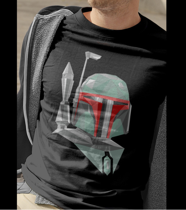 Boba Fett Geometric Helmet Poly T-Shirt