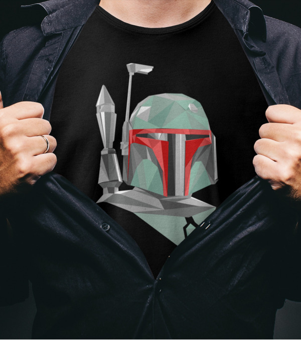 Boba Fett Geometric Helmet Poly T-Shirt