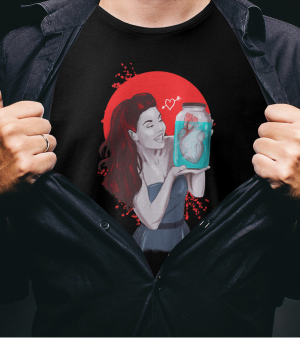 My Heart In A Jar Ped Woman Holding Heart T-Shirt