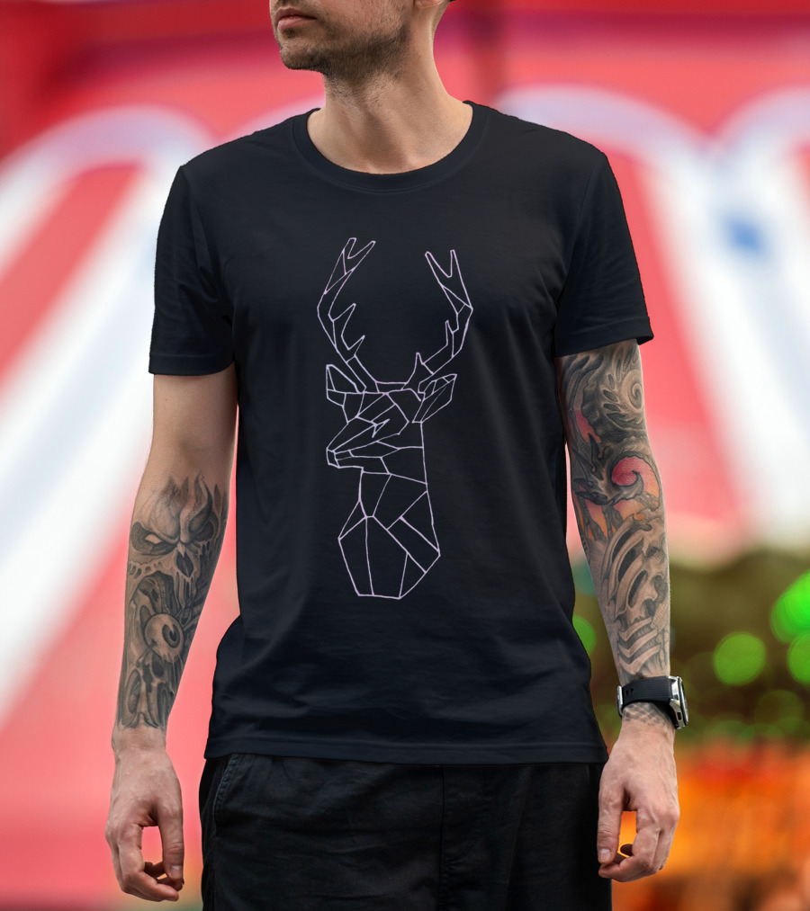 Geometric Deer Line T-Shirt