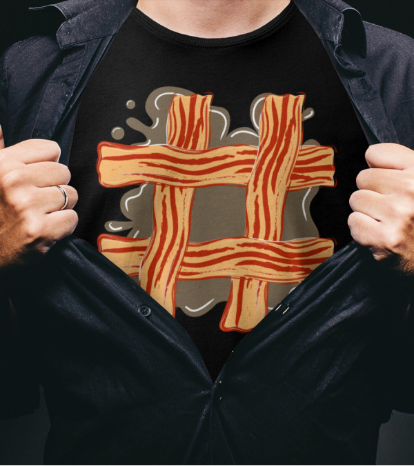 Bacon Hashtag Strips T-Shirt