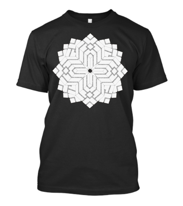 Cube Vision Geometric Interlocking Pattern Optical T-Shirt