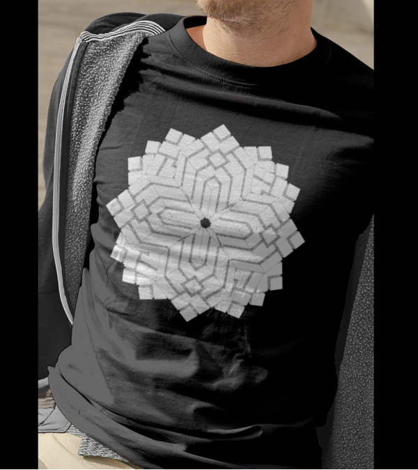 Cube Vision Geometric Interlocking Pattern Optical T-Shirt