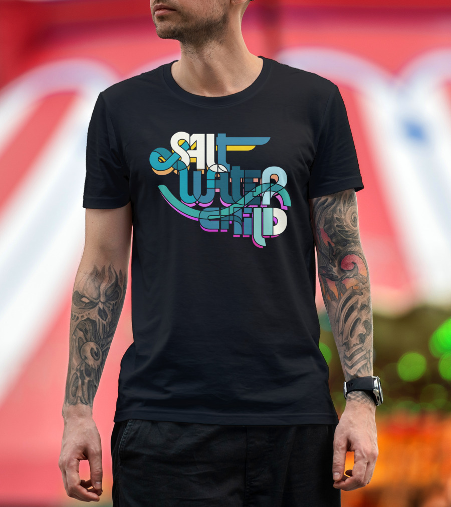 Salt Water Child Retro Typographic Surfer A T-Shirt