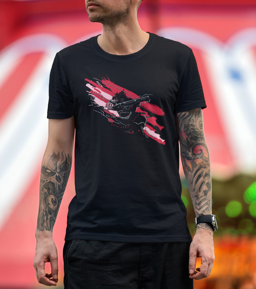 Samurai Power Warrior Red Slash T-Shirt