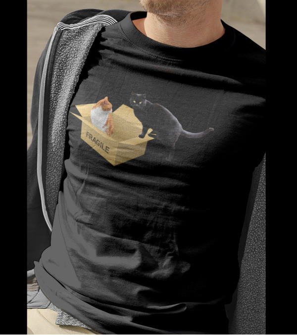 BORED CAT FRAGILE BOX CATS T-Shirt