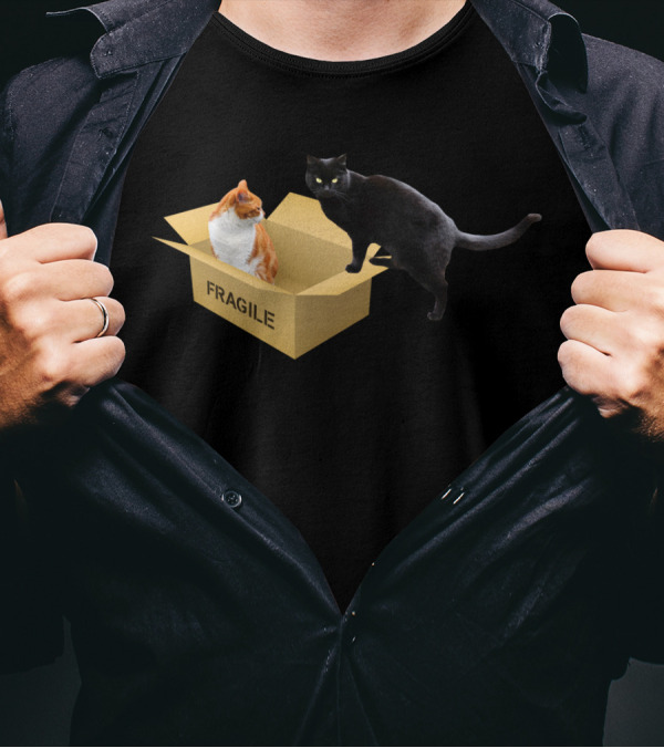 BORED CAT FRAGILE BOX CATS T-Shirt