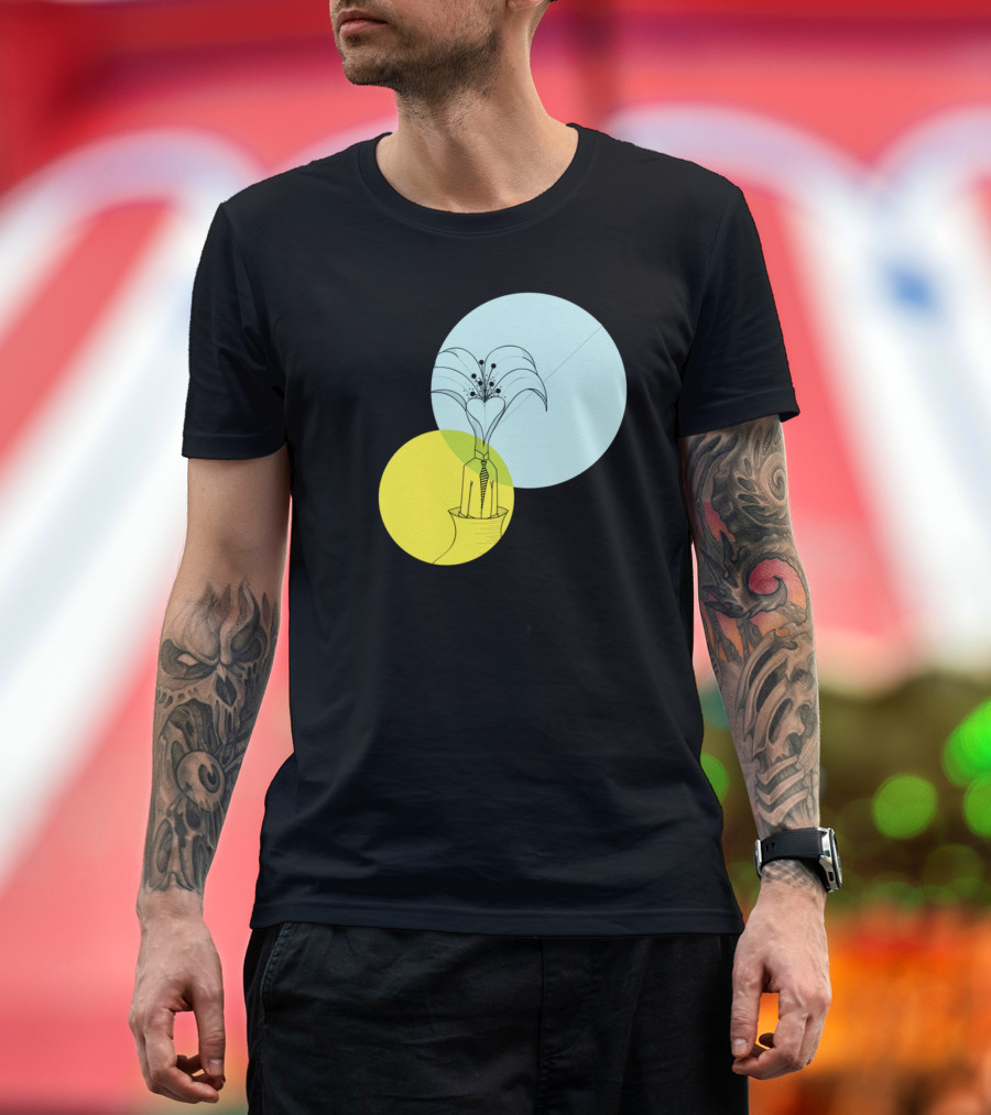 Flower Man T Abstract Vase Circles T-Shirt