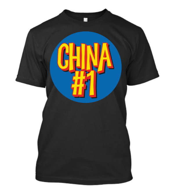 CHINA #1 Bold Retro Style Text On Blue Circle T-Shirt
