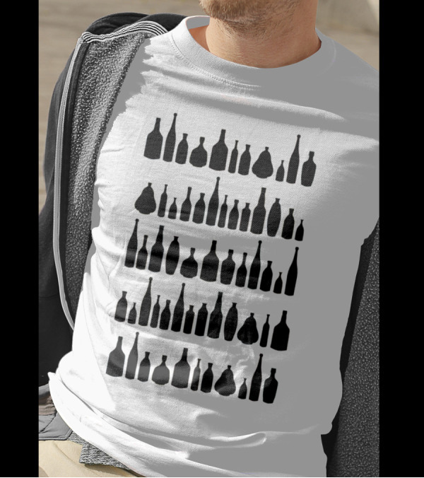 Bottles Black Silhouette Collection Minimalistic T-Shirt