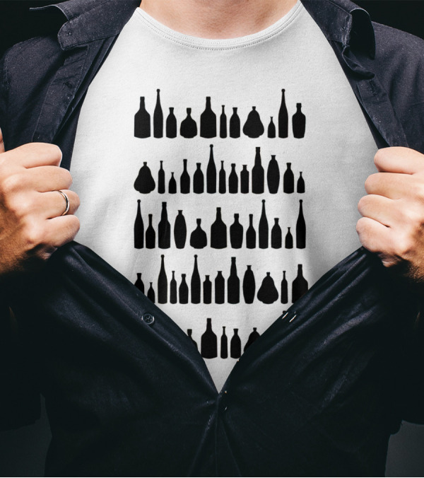 Bottles Black Silhouette Collection Minimalistic T-Shirt