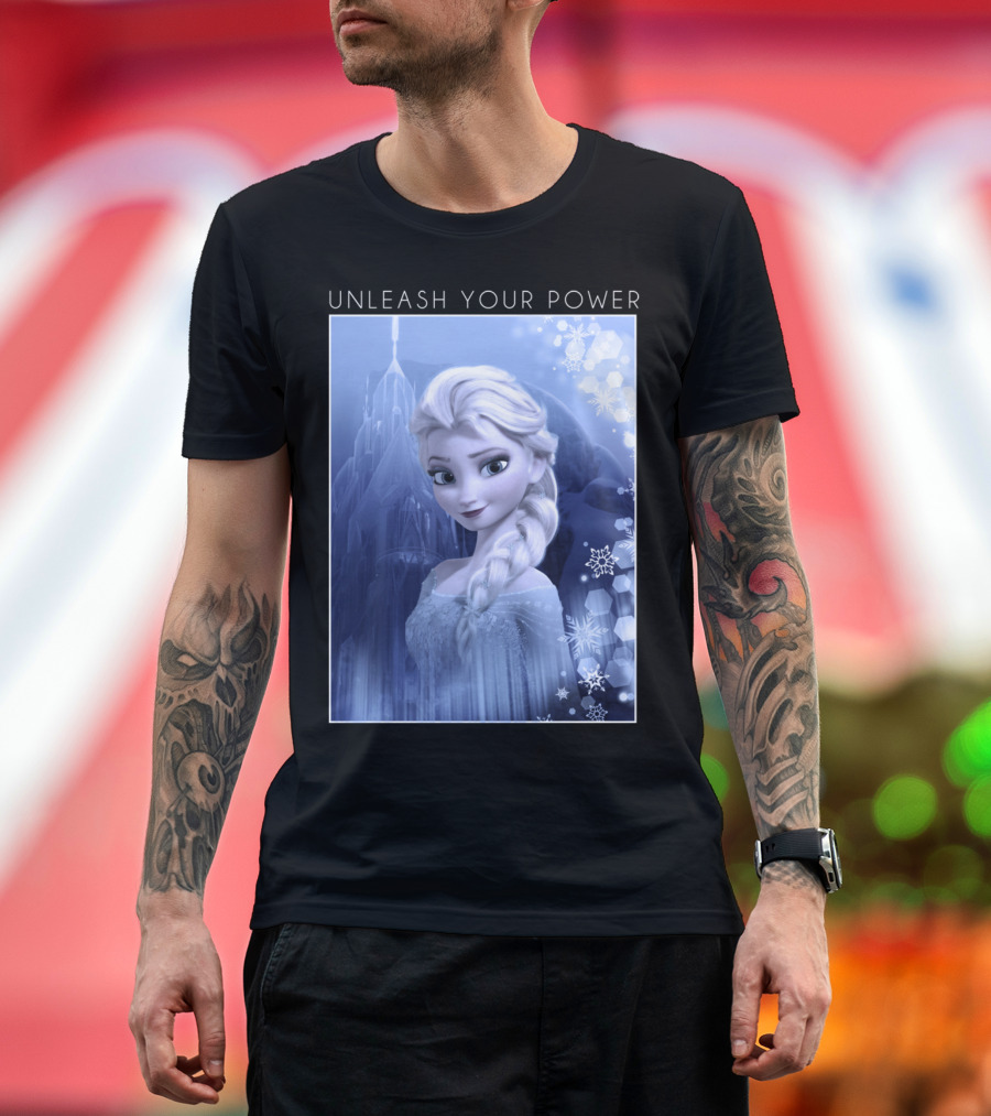 Frozen Elsa Unleash Your Power Snowflakes Ice Castle T-Shirt