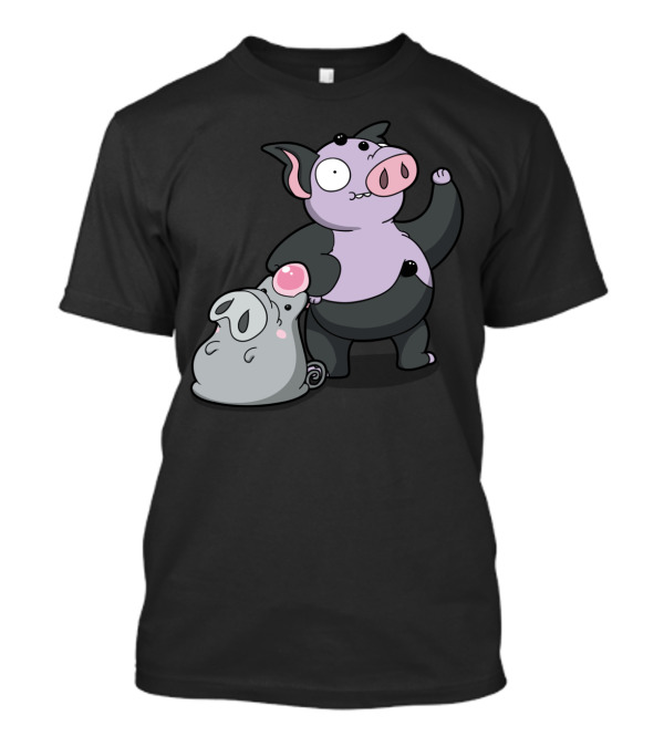 Bouncy Pigsr Playful Cartoon Characters T-Shirt