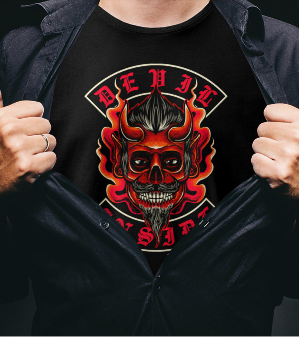 DEVIL INSIDE Flame Skull Demon T-Shirt