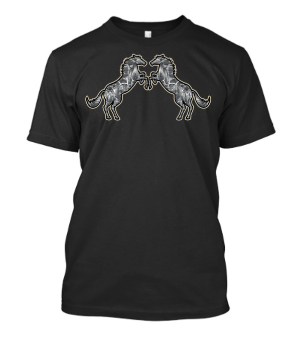 Curl Horses Ornamental Twin Horse T-Shirt
