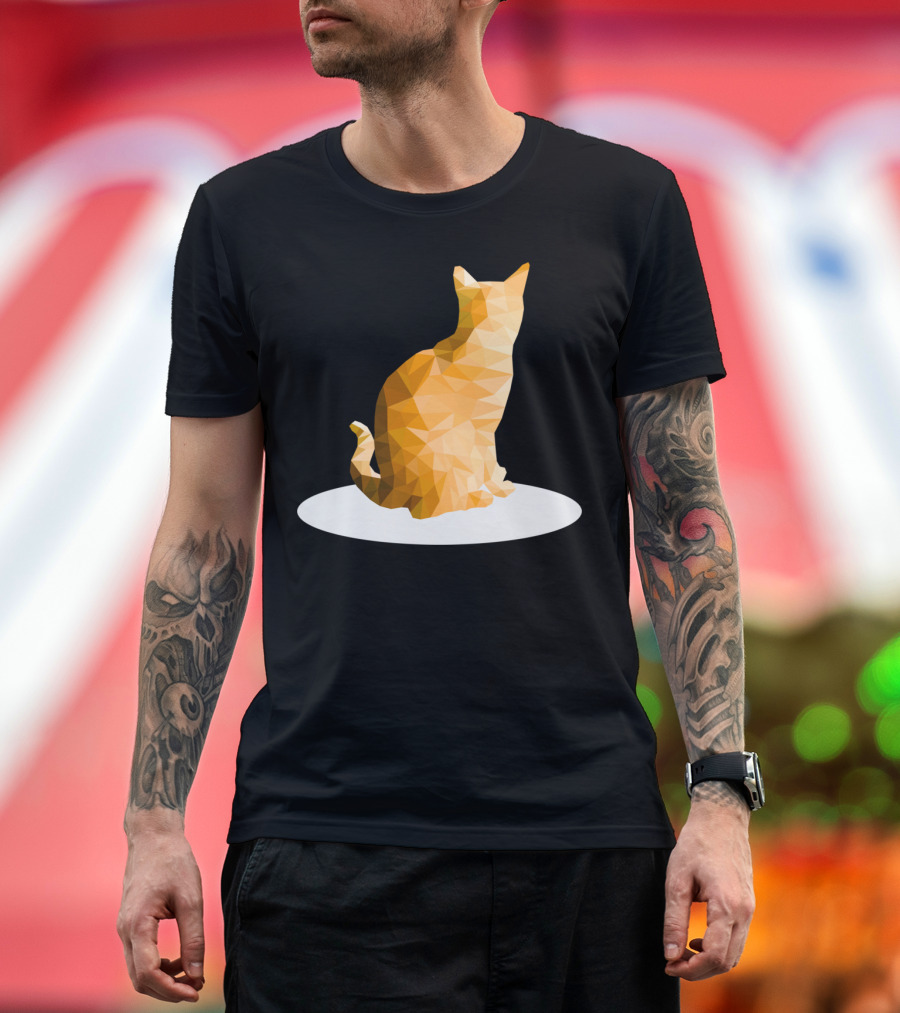 Polygonal Cat Geometry Low Poly T-Shirt
