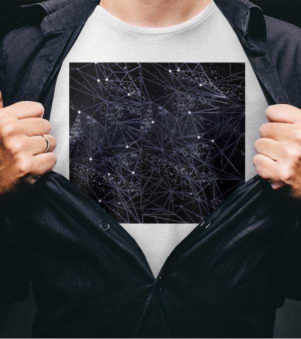 Geometry Of Space Network Stars Constellation T-Shirt