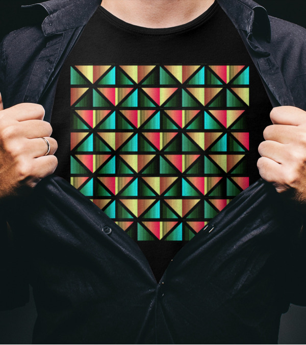 Emerald Triangles Geometric T-Shirt