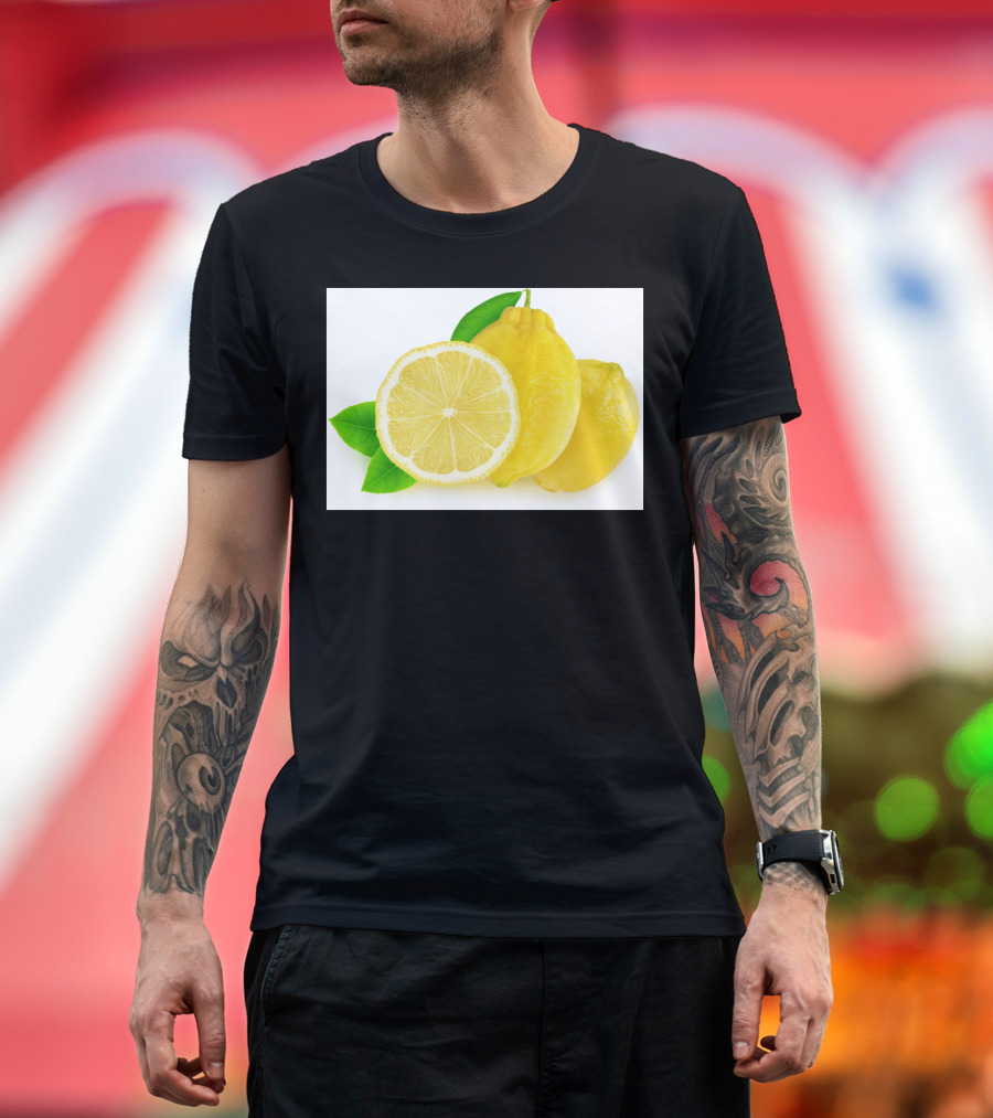 Cut Lemons with Leaves Artwork P T-Shirt