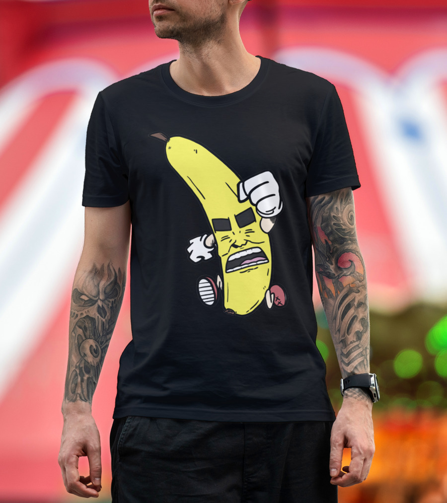 FlummoxKid Banana Man Angry Cartoon Character T-Shirt