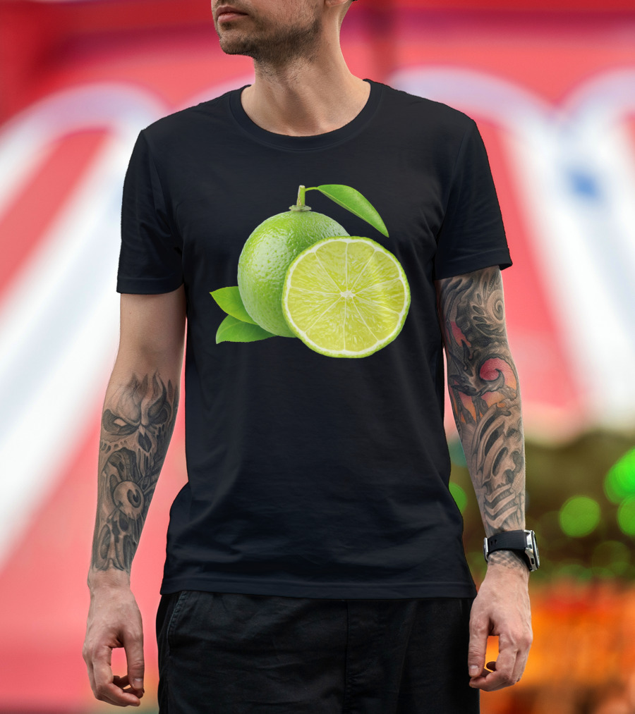 Cut Limes Sti Juicy Lime Slice Fresh Green Fruit T-Shirt