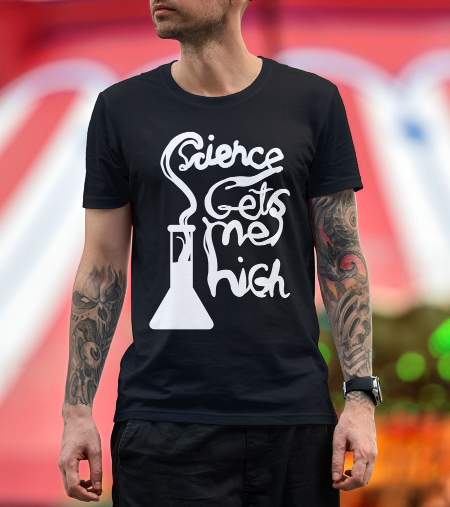 Science Gets Me High Chemistry Flask Smoke T-Shirt